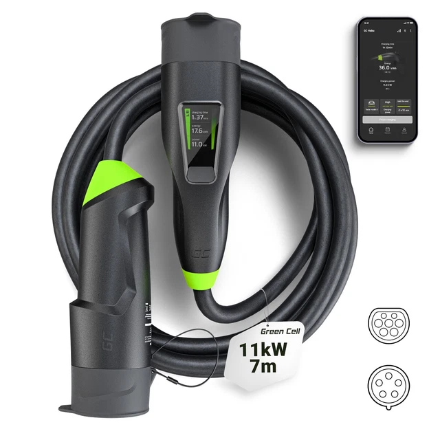 Wallbox 11kW 7m Tipo 2 EV Caricatore Mobile con tutti i Veicoli Elettrici | App