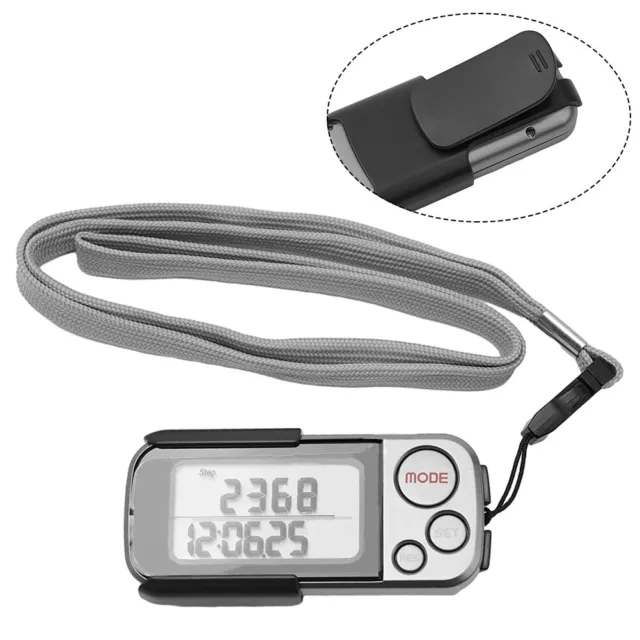 Pedometer with clip and rope for successful physical training