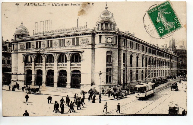 Thème LA POSTE - Bureau de Poste - CPA 13 - MARSEILLE -  la poste 5 - tramway