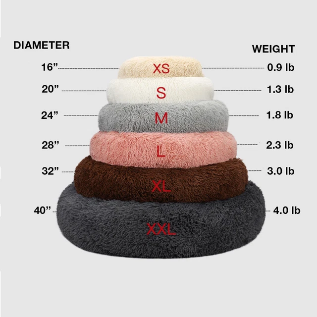 Ultra Fluffy Donut Shaped Pet Dog Cat Bed Plush Soft Warm Calming Sleeping Bed 2