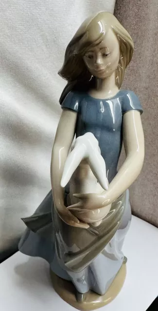 Lladro NAO Figurine “Country Girl with Rabbit” - Mint - Retired - Juan Huerta
