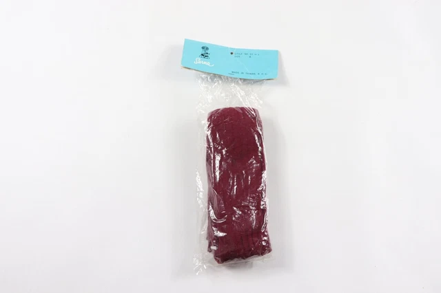 NOS Vintage 80s Sarna Youth OSFA Nylon Running Soccer Sport Hose Socks Maroon