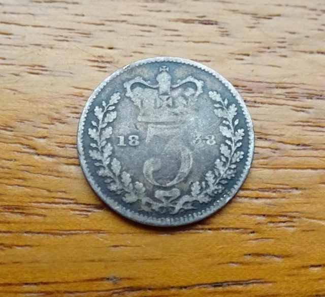 QUEEN VICTORIA SILVER Threepence 1838 3 D Great Britain Uk £29.82 ...
