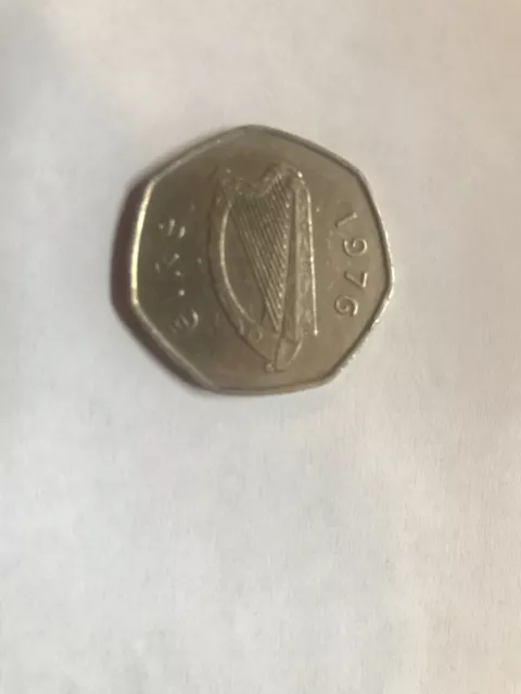 1970 Ireland Irish 50 Pence Woodcock Bird Coin!