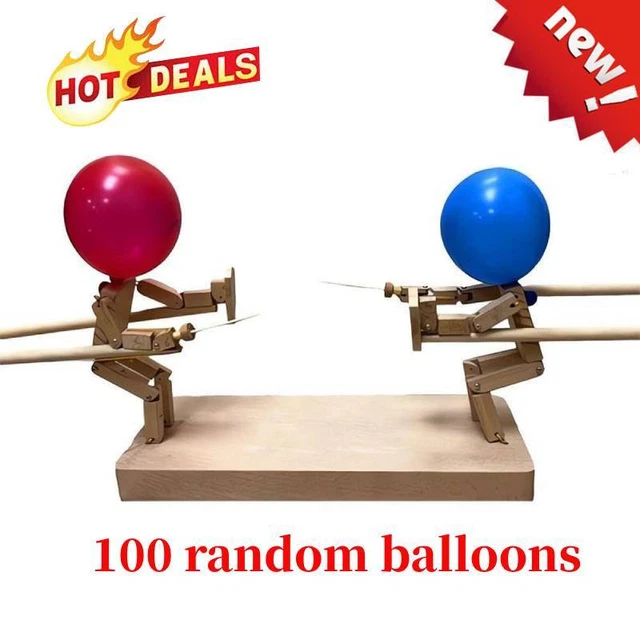 BALLOON BAMBOO MAN Battle ! 2024 New Handmade Wooden Fencing Puppets50