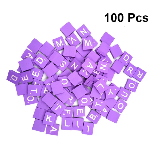 100 PIEZAS Pegatinas de letras de vinilo virutas de madera preescolar
