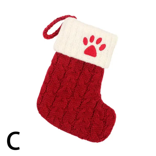FOOTPRINTS Christmas Socks Knitting Snowflake Letter Stocking Christmas Decor O8