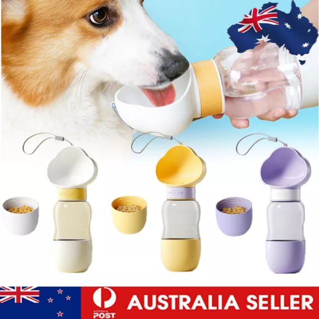 2 in1 Portable Puppy Dog Cat Pet Water Bottle Cup Drinking Travel Outdoor Feeder