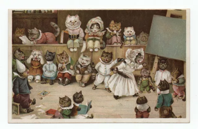 LOUIS WAIN non signé. Chats humanisés .