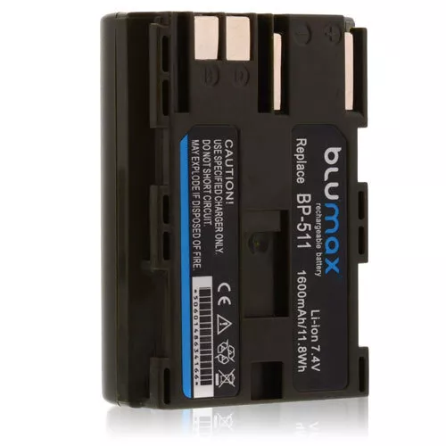 Blumax Akku für Canon BP-511 BP-511A BP511 1600mAh Li-ion EOS-30D 40D 50D 300D