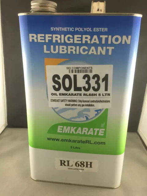 Emkarate Rl 68H Poe Polyol Ester  Compressor Oil Lubricant  R134A R22 R410 5Lt