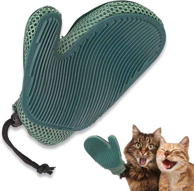 2 in 1 Cat Hair Glove & Pet Fur Remover Glove, Dog Grooming Glove Brush for Shed