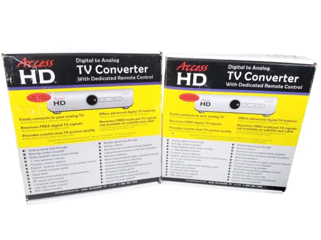 (LOT OF 2) Access HD Digital to Analog TV Converters - Model DTA1050D