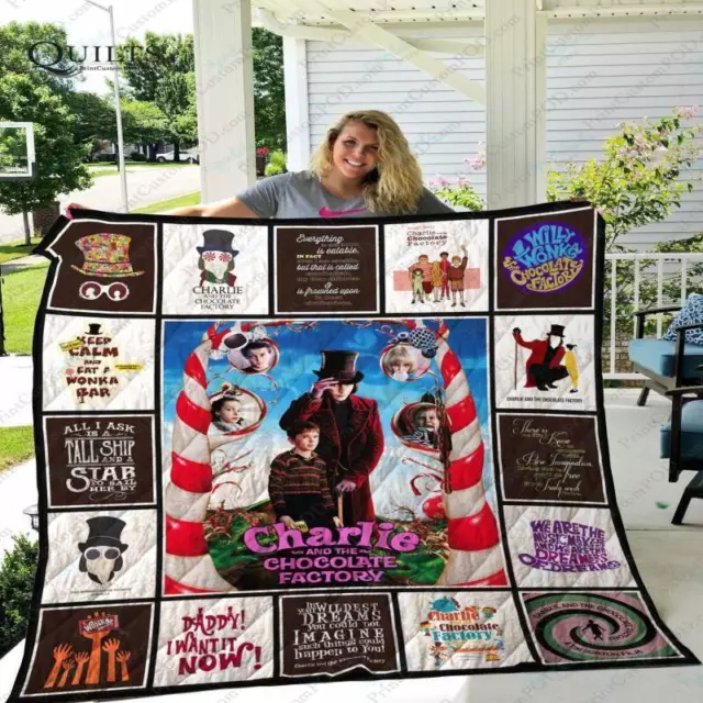 Charlie and the Chocolate Factory Quilt, Willy Wonka Quilt Blanket