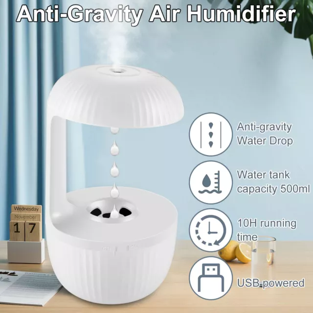 Bedroom Anti-Gravity Humidifier With Clock Water Drop Backflow Aroma D –