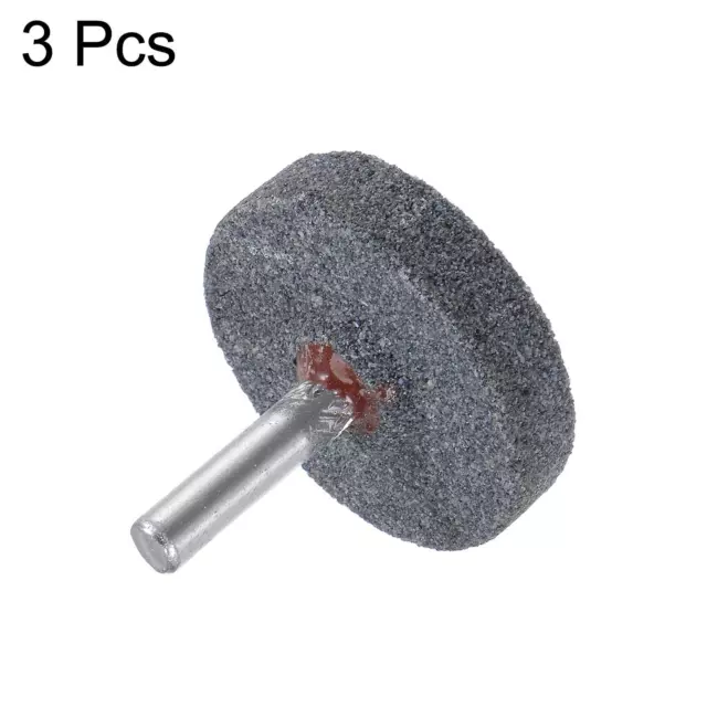3pcs Mounted Grinding Stone 1/4" Shank 1.5-inch Dia Corundum Grinding Wheel 3