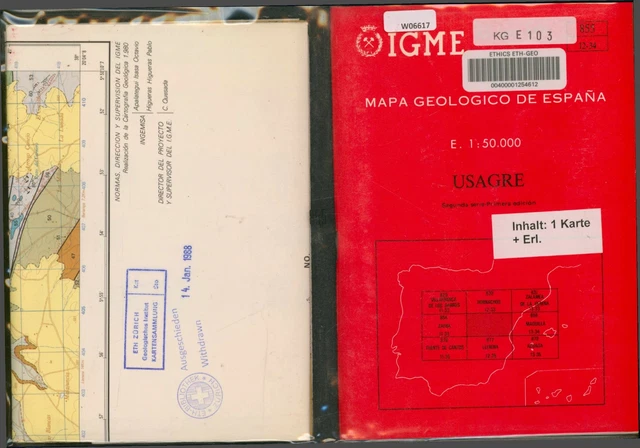 MAPA GEOLOGICO DE Espana. No. 855. Part 12-34. USAGRE. 1:50.000. (1 ...