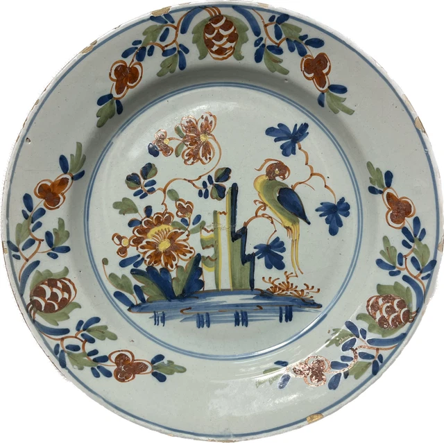 Antique 18th century Lambeth English Delftware tin glazed plate Delft (2)