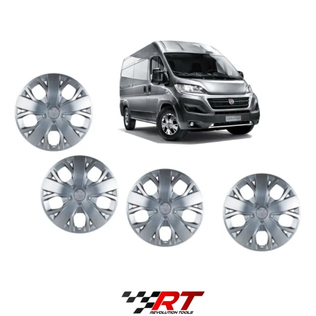 Fiat New Ducato 2020 Fits Wheel Trim Covers 4 X 16" Solid Silver Unbreakable