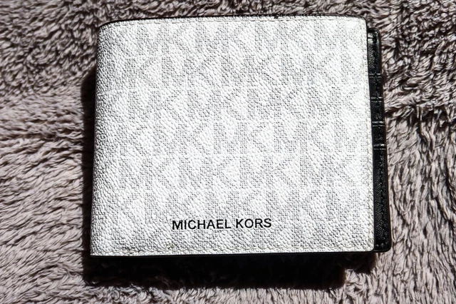 MICHAEL KORS MENS Billfold Wallet White Leather 132.25