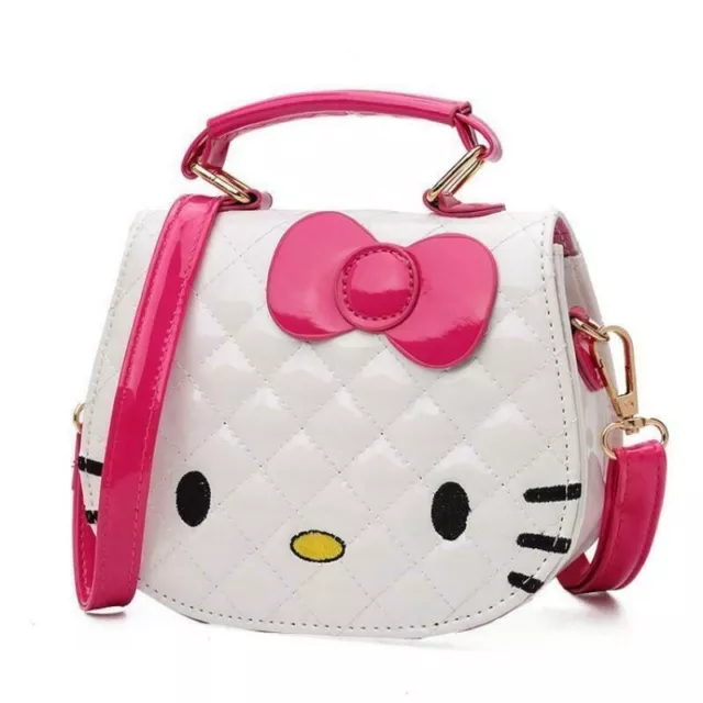 Hello Kitty Small Purse Crossbody Bag For Girls To Teenagers, White Fuchsia.