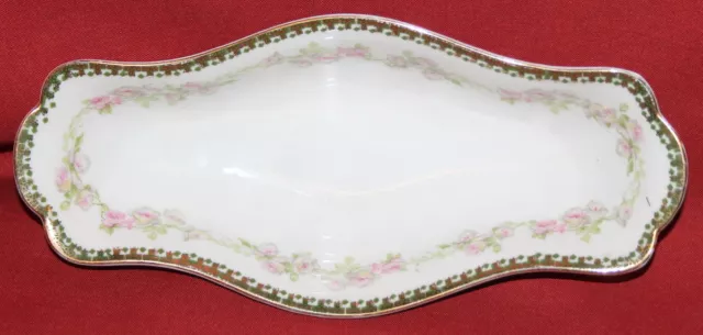 Antique Moritz Zdekauer Austria Floral Porcelain Sauce Boat Bowl