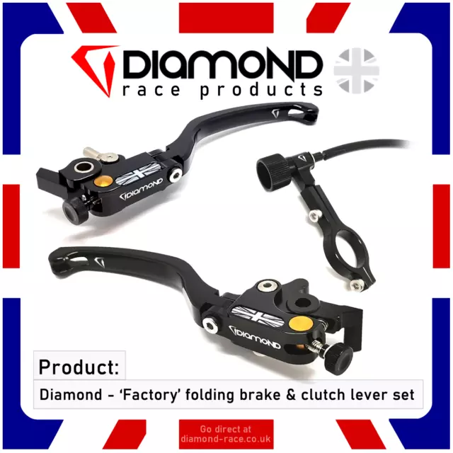 Diamond - Folding Brake & Clutch Lever Set - For Kawasaki H2 / H2R - 20121-2022