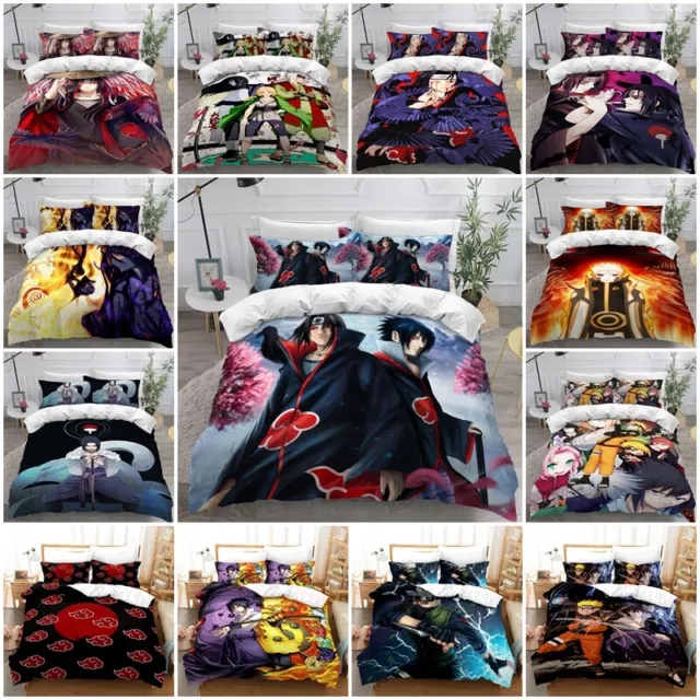 Anime Naruto 3D Duvet Cover Pillowcases Single Double Queen Bedding Set Gift