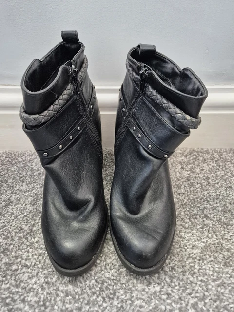 BLACK ANKLE BOOTS Size 4 £2.22 - PicClick UK