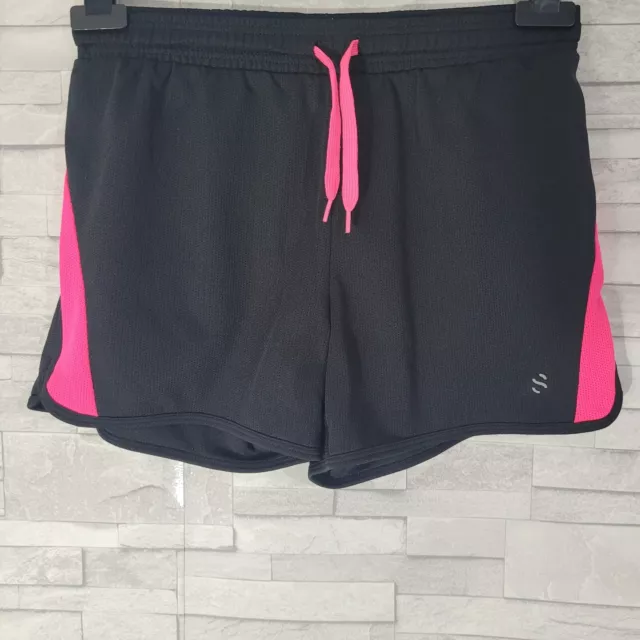 Pantaloncini Ragazze H&M SPORT nero rosa cordino atletico palestra corsa età 12-14