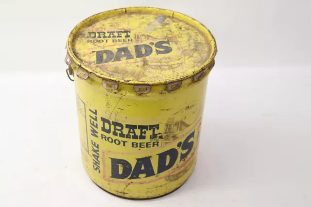 Vintage Dad’s Root Beer 5 Gallon Syrup Can Bucket w/ Handle and Lid