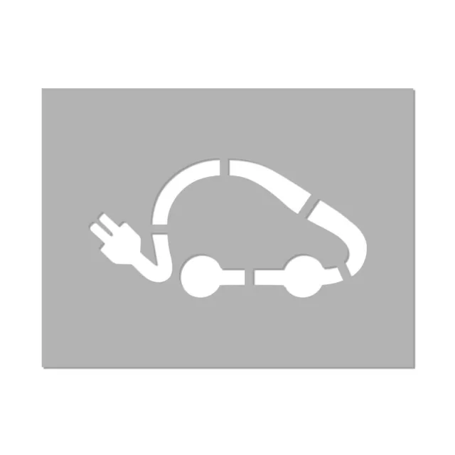 Pochoir Voiture Électrique (W0111). Pochoir de Marquage au Sol Voiture Électriqu