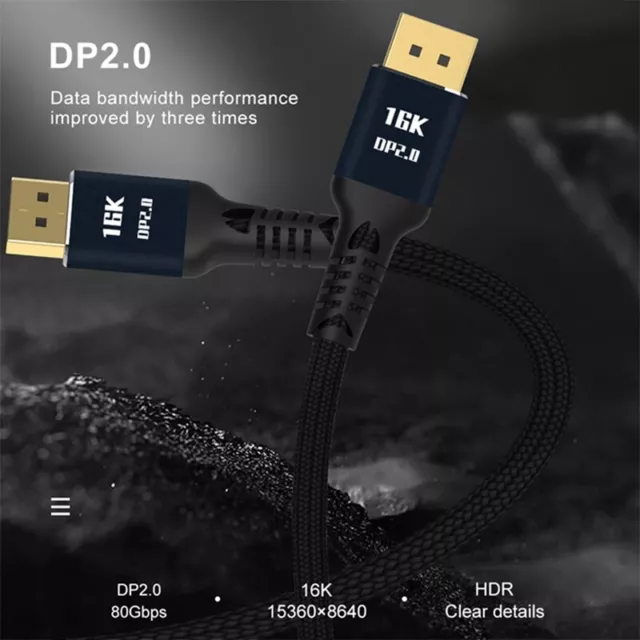 Displayport2.0  Video Cable 16K@60Hz 80Gbps Computer  Display2051