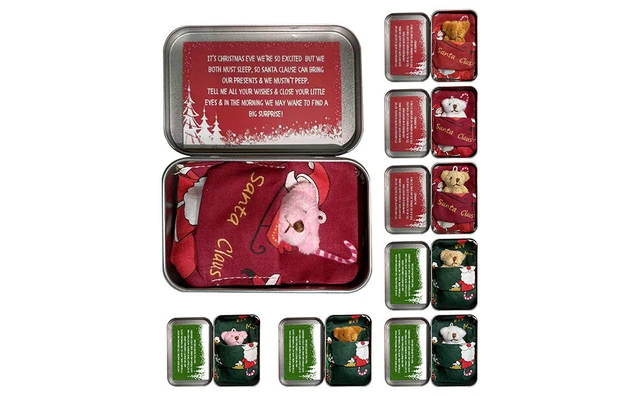 Christmas Bear In A Tin Mini Bear Pocket Bear Plush Stuffed Animal Tiny Bear