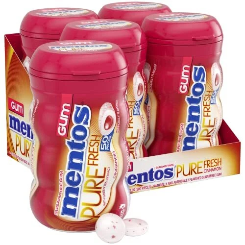 Pure Fresh Sugar-Free Chewing Gum with Xylitol, Cinnamon, Bulk, 50 Piece
