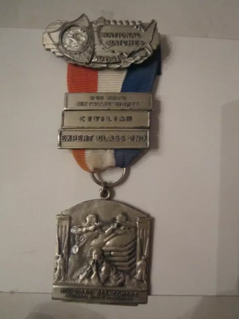 1964 Nra Sterling Silver Rifle Medal - 100 Yard All Comers