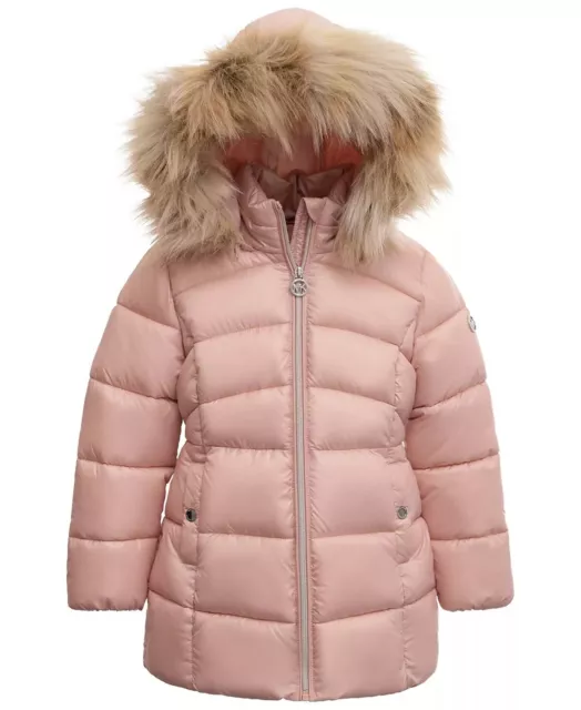 Michael Kors BLUSH Toddler & Little Girls Heavy Weight Stadium Coat, 6X