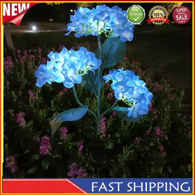 3 Heads Hydrangea Lawn Lamp Bendable LED Solar Landscape Lighting for Courtyard