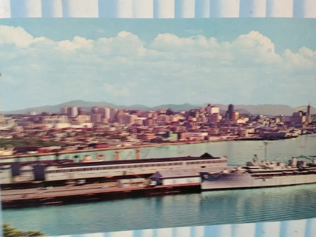 Vintage Photo Post Card Aerial View Over Pier 91 Vintage Waterfront Seattle Wa.
