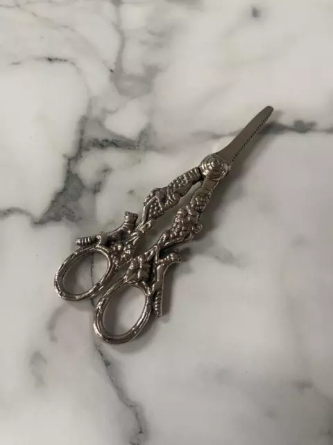 Vintage Silver Plated Pair Grape Scissors