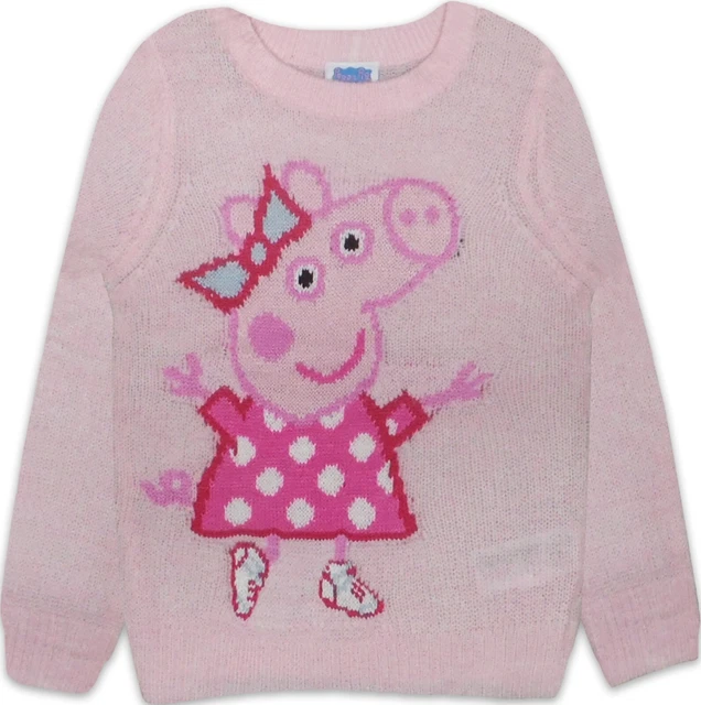 Official Licensed Peppa Pig Kids Pink Cardigan Sweater Jumper Sweatshirt