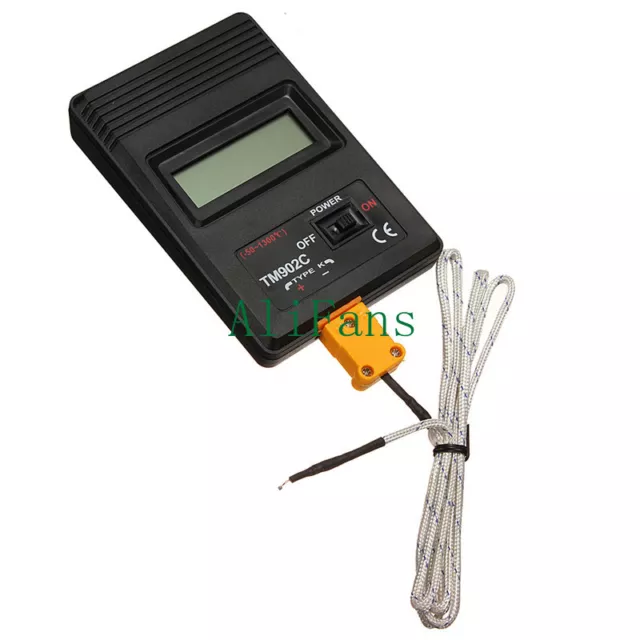 1X TM-902C Digital LCD K Type Thermometer Single Input + Thermocouple Probe