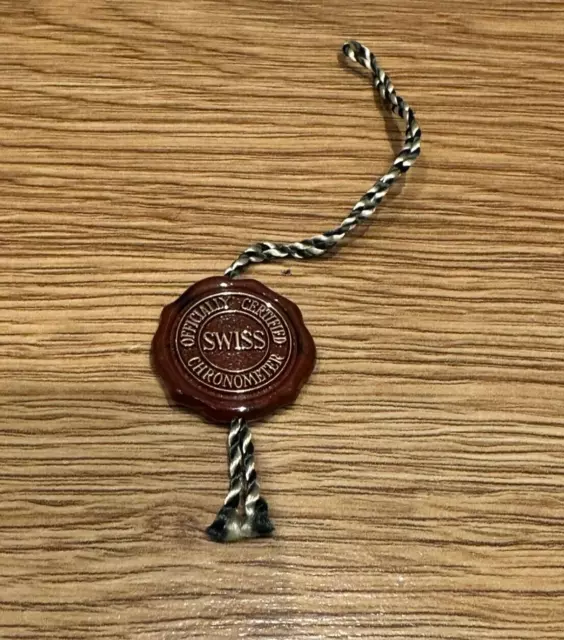 GENUINE ROLEX BURGUNDY Hang Swing Tag Certified Chronometer Rolex