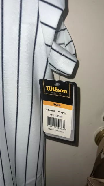 Wilson Men Pinstripe Sleeveless Button WilDri Baseball Jersey  S BRAND NEW 3