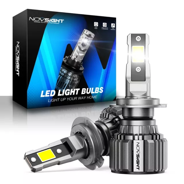 NOVSIGHT H7 LED Headlight Hi/Low Beam Bulbs 72W 15000LM 6500K Canbus Error Free