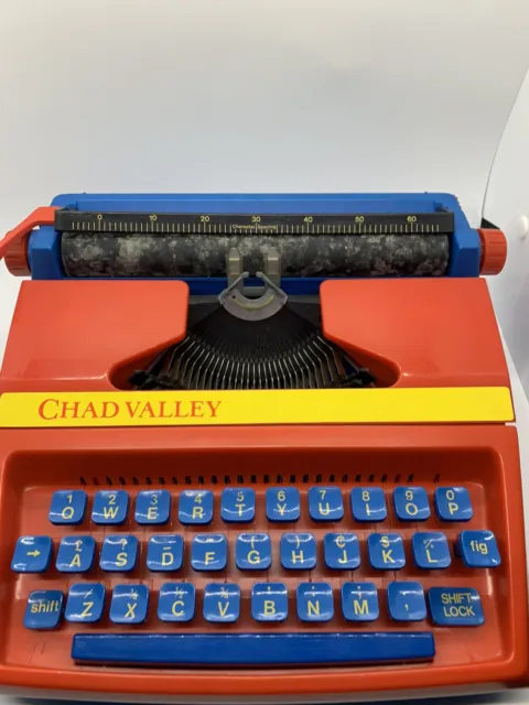 Máquina de escribir de lujo vintage Chad Valley hecha en Inglaterra en caja década de 1990 juguete para niños