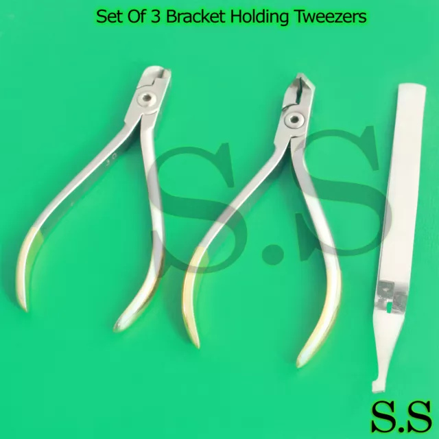 3 Bracket Holding Tweezer,Distal End,Hard Wire Cutter Orthodontic Pliers DN-2104