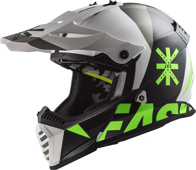 Casco Ls2 Mx437 Fast Evo Heavy Black White Taglia S