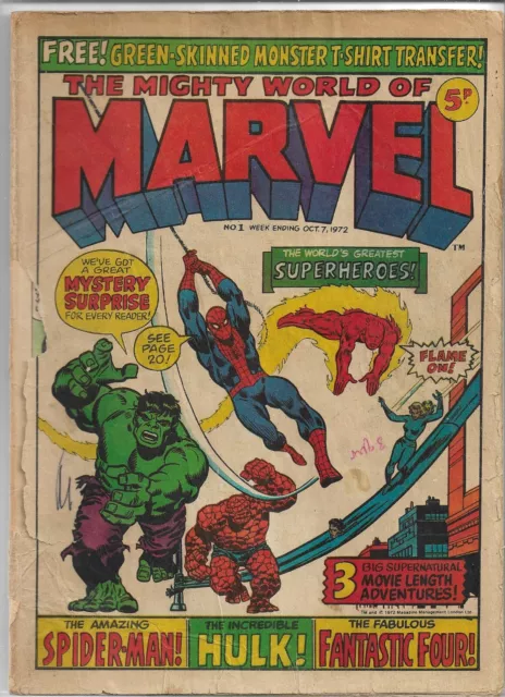The Mighty World of Marvel #1 First Issue! FR (1972) Marvel Comics UK