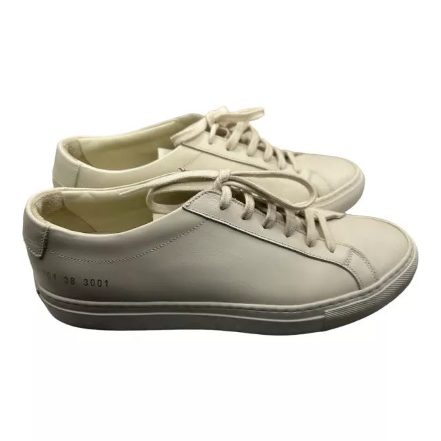 Women By Common Projects Achilles Warm White Original Sneakers Sz 38 3701